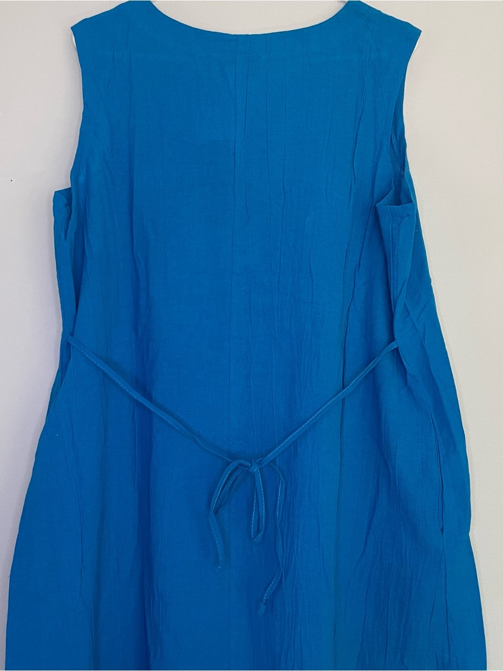 Simply Susan Blue Sleeveless Tie Back 100% Cotton Dress NWT - Picture 8 of 8